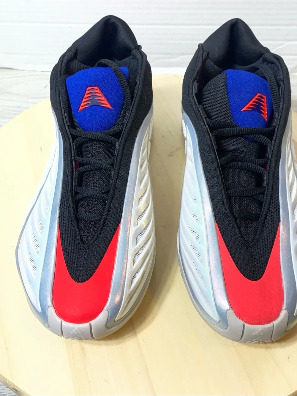 Adidas AE 1 Low Anthony Edwards White Scarlet Blue Basketball Shoes Men's Size 6